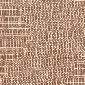 Juniper hexagons - stripes- golden brown - LAD22