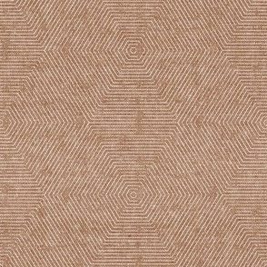 (small scale) Juniper hexagons - stripes- golden brown - LAD22
