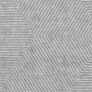 Juniper hexagons - stripes-  med grey - LAD22