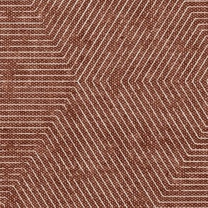 Juniper hexagons - stripes-  rust - LAD22