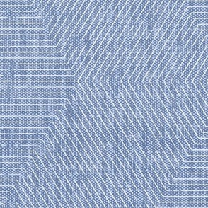 Juniper hexagons - stripes-  nantucket blue - LAD22