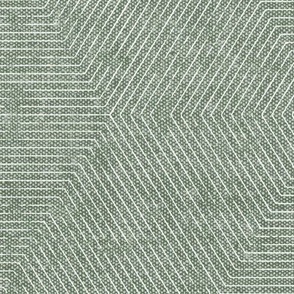 Juniper hexagons - stripes-  sage green - LAD22