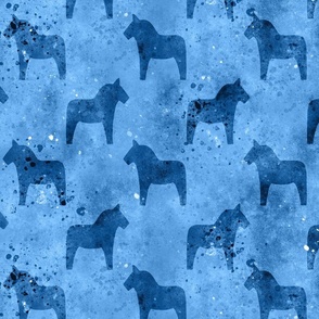Dala Horses Aquarelle - Bright Blue