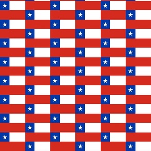 geometrically assembled flag of chile – sports fan fabric | small