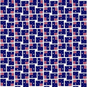 Australian Flags Collage | Sporty Vibe | Blue Red White | Geometric Design | small