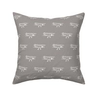 Biplanes in Taupe Gray for Wallpaper & Home Decor