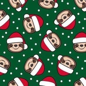 Santa Sloths - Christmas Sloth - dark green - LAD22