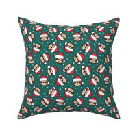 Santa Sloths - Christmas Sloth - teal - LAD22