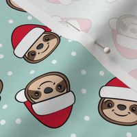 Santa Sloths - Christmas Sloth - mint - LAD22