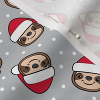 Santa Sloths - Christmas Sloth - grey - LAD22