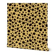 Cheetah Spots - black and yellow - medium scale 