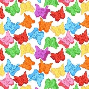 Rainbow Y2K Butterfly Clips on White