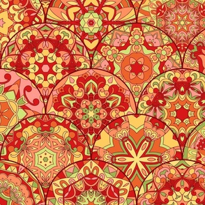 Ornamental Kaleidoscope Red Orange Yellow