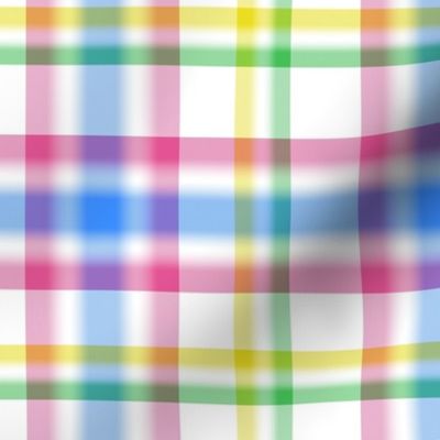 Spring Pink Blue Green Yellow Gradient Plaid