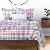 Spring Pink Blue Green Yellow Gradient Plaid