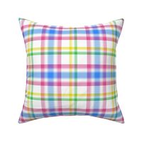 Spring Pink Blue Green Yellow Gradient Plaid