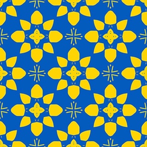  Blue and Yellow  For Peace Geometrical Pattern | Medium Scale