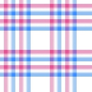 Spring Pink Blue Gradient Plaid