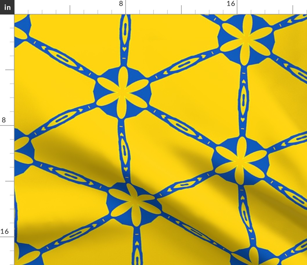  Blue and Yellow For Peace Geometrical Pattern | Large Scale