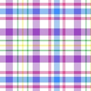 Spring Pink Blue Green Yellow Purple Gradient Plaid