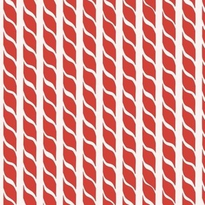 025 - $ Medium Scale Red and warm  white marine rope from papercuts - for kids summer apparel, home decor, holiday homes, coastal theme, elegant and sophisticated 