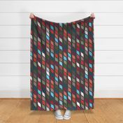 025 - Large/Jumbo scale in multicolours of teal blue, tangerine orange, red, taupe and forest green, marine rope from papercuts - for kids summer apparel, home decor, holiday homes, coastal theme, elegant and sophisticated 