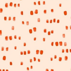 Mod watercolour raindrops in tangerine orange and cream - non directional for summer apparel, bed linen, pjs, kids apparel and nursery decor