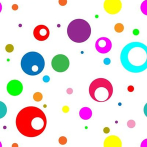 Rainbow Dots on White