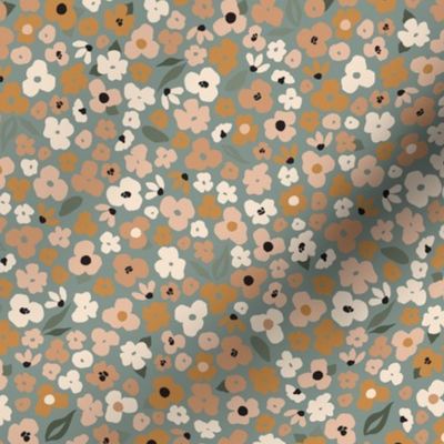 Ditsy Floral - Dusty Blue