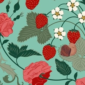 Large Strawberry Thief Inspired by William Morris