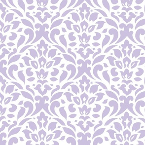 lavender on white damask