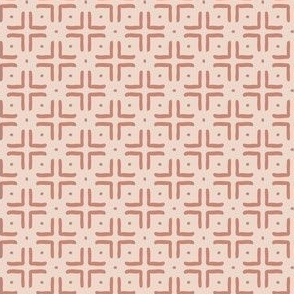 Tribal grid - blush and terracotta  - small