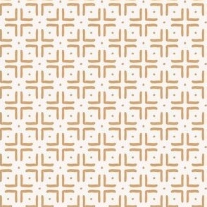 Tribal grid - cream and gold - small