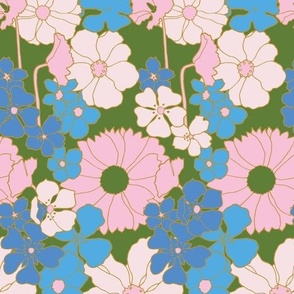 Sherbet Sixties Floral Bloom