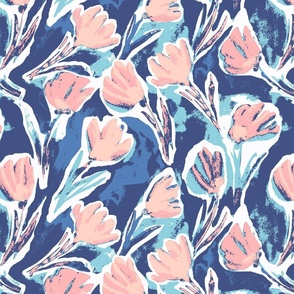 Sketched Hand painted tulips