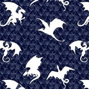 small scale blue scale white dragon