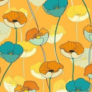 Retro Bold Poppies Large