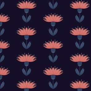 Vintage Minimal Flowers In Dark