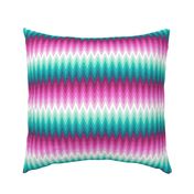 Ombre zig zags pink + aqua