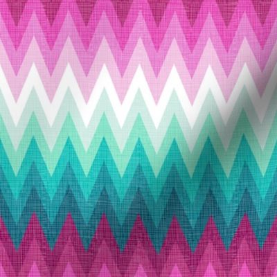 Ombre zig zags pink + aqua