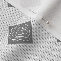 Medium - Line Drawing of Rose on Knit Stitch Trellis