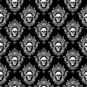 black and white gothic skull