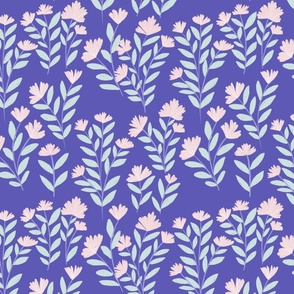 Ditsy florals on violet ba