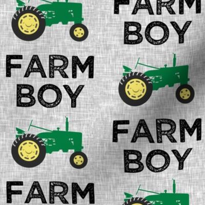 (med scale) Farm Boy - Tractor green on grey - C22