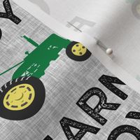 (med scale) Farm Boy - Tractor green on grey - C22