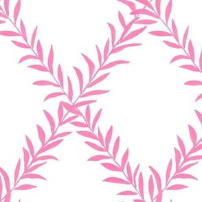 Erin Leafy Trellis Hot Pink on White copy