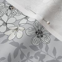 gray flowers pattern