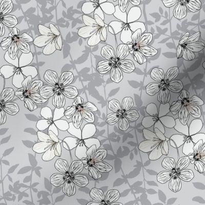 gray flowers pattern