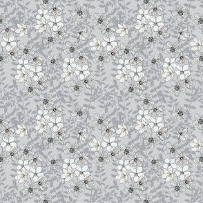 gray flowers pattern