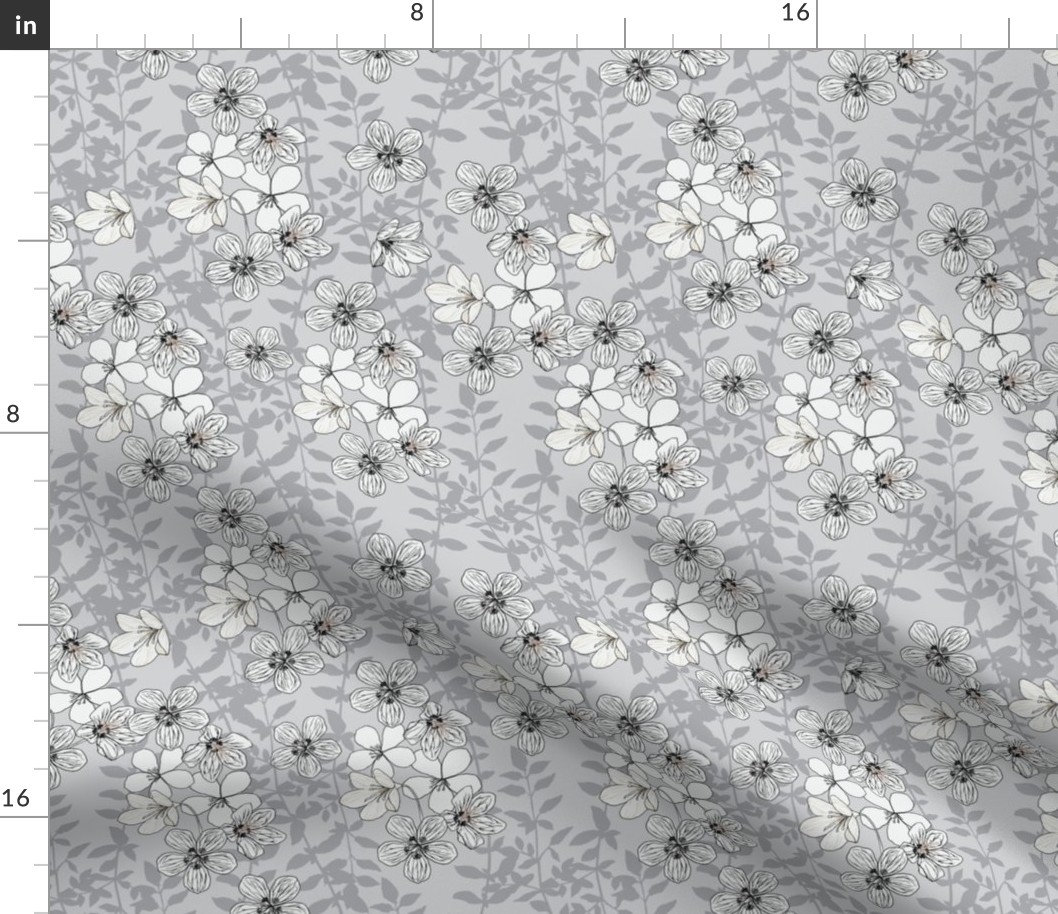 gray flowers pattern